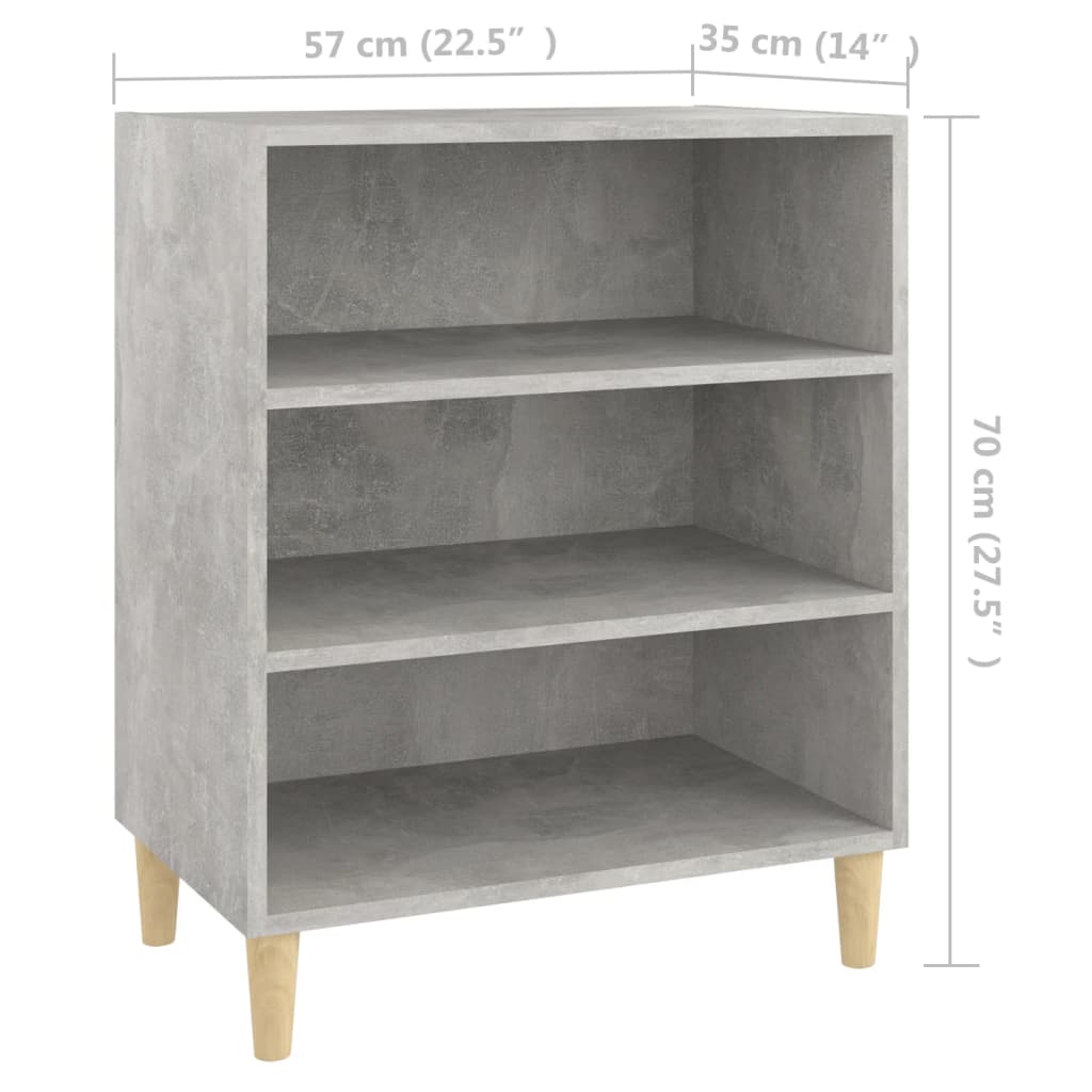 Skjenk betonggrå 57x35x70 cm konstruert tre