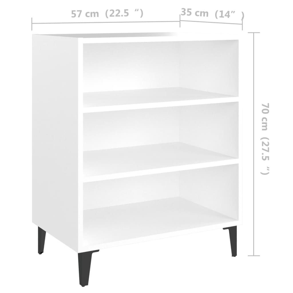 Skjenk hvit 57x35x70 cm konstruert tre