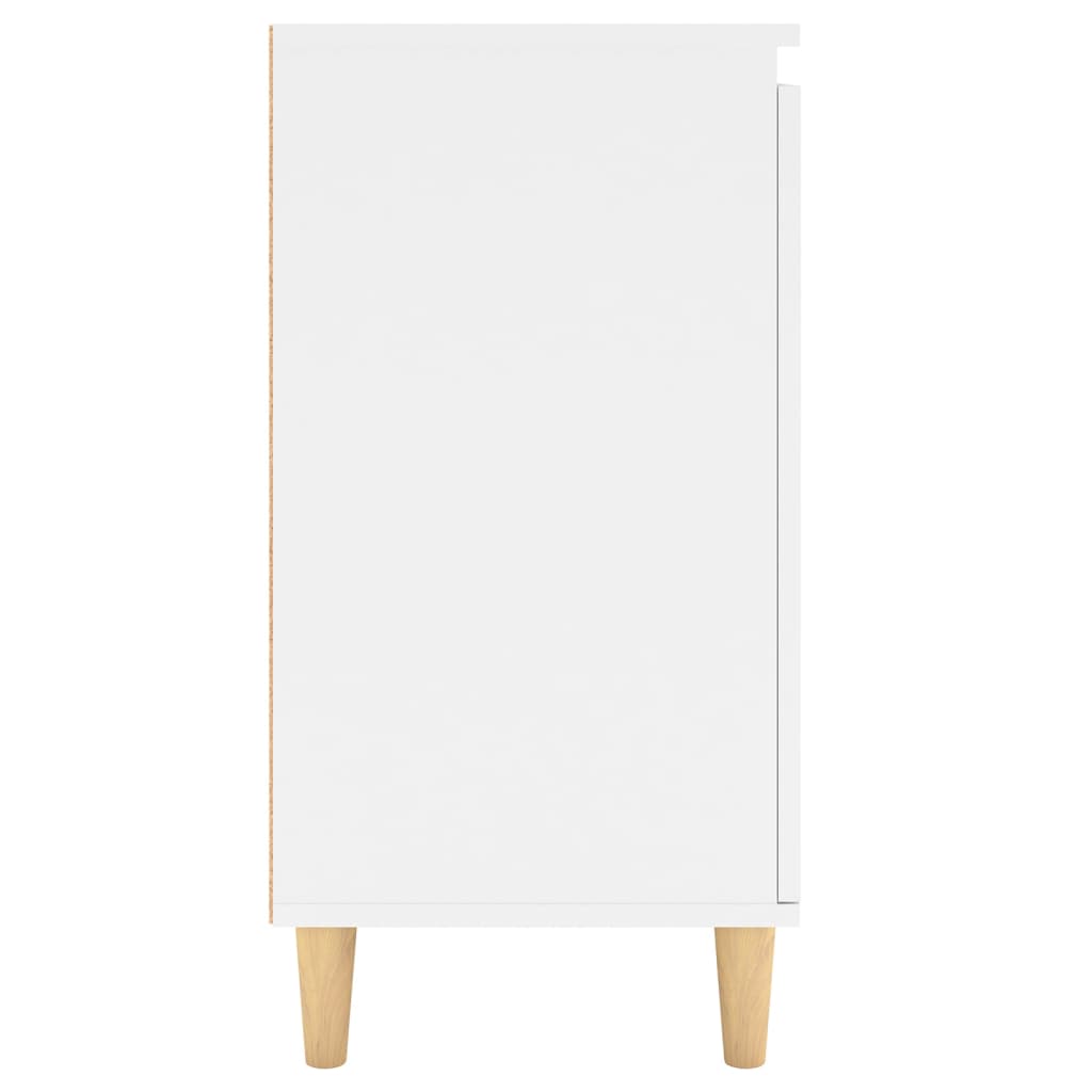 Skjenk med ben i heltre hvit 60x35x70 cm konstruert tre