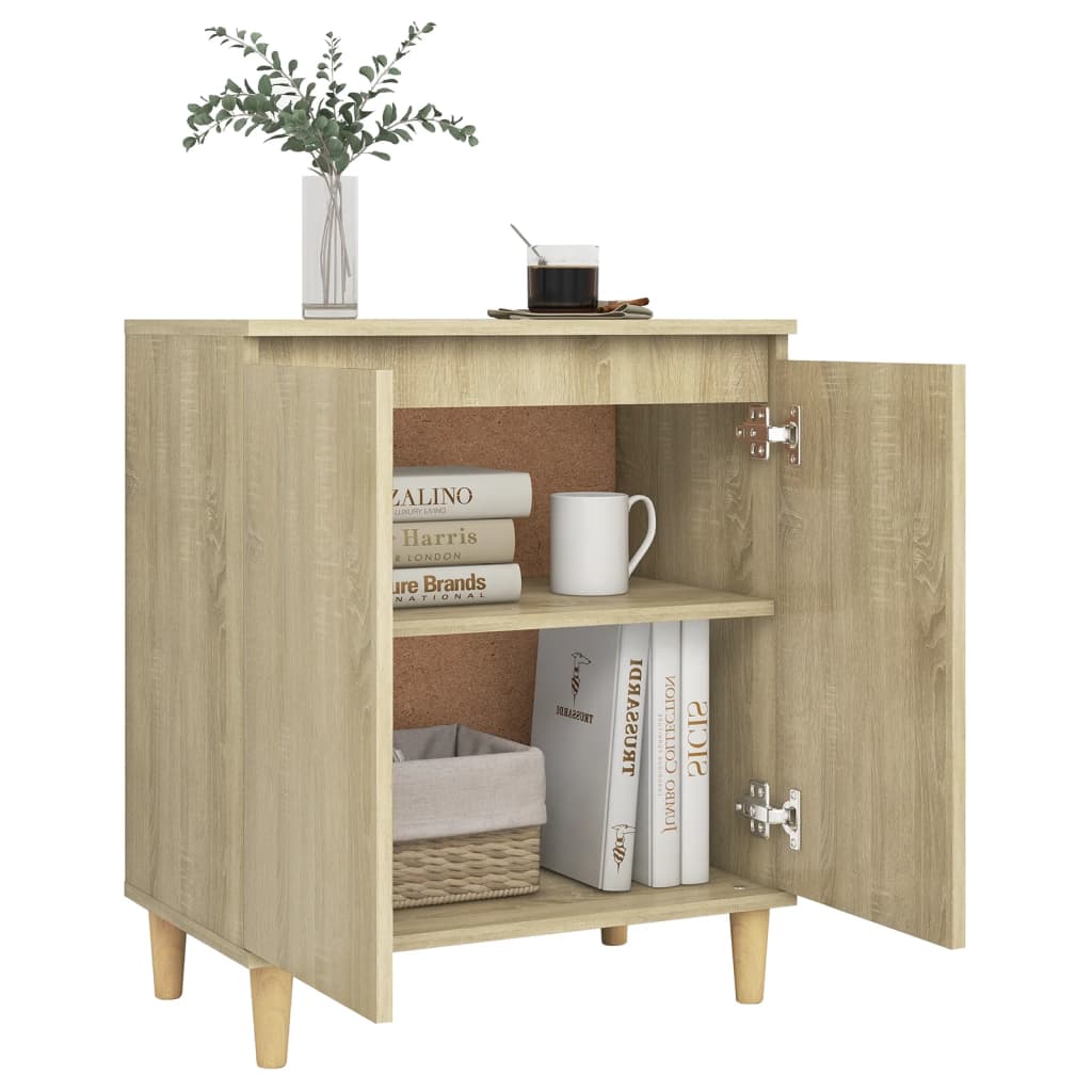 Skjenk med ben i heltre sonoma eik 60x35x70 cm konstruert tre