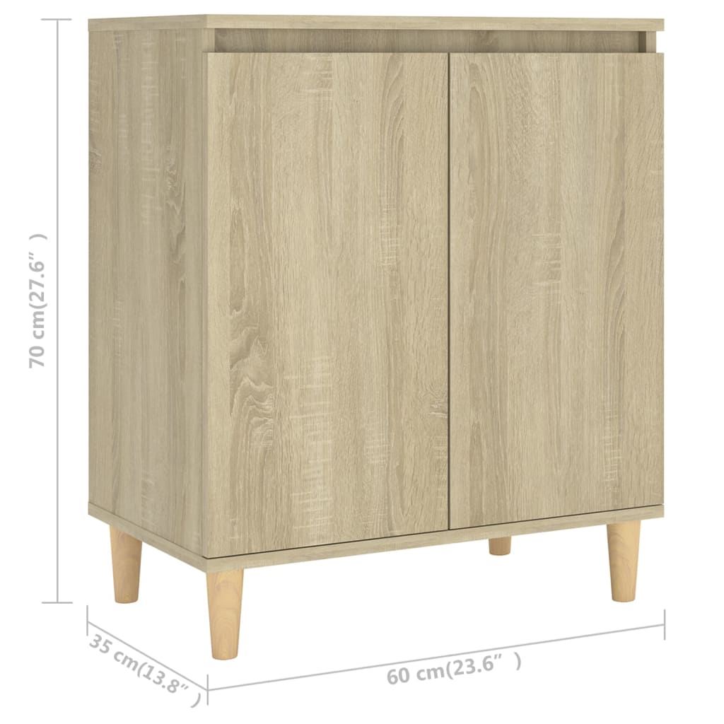 Skjenk med ben i heltre sonoma eik 60x35x70 cm konstruert tre