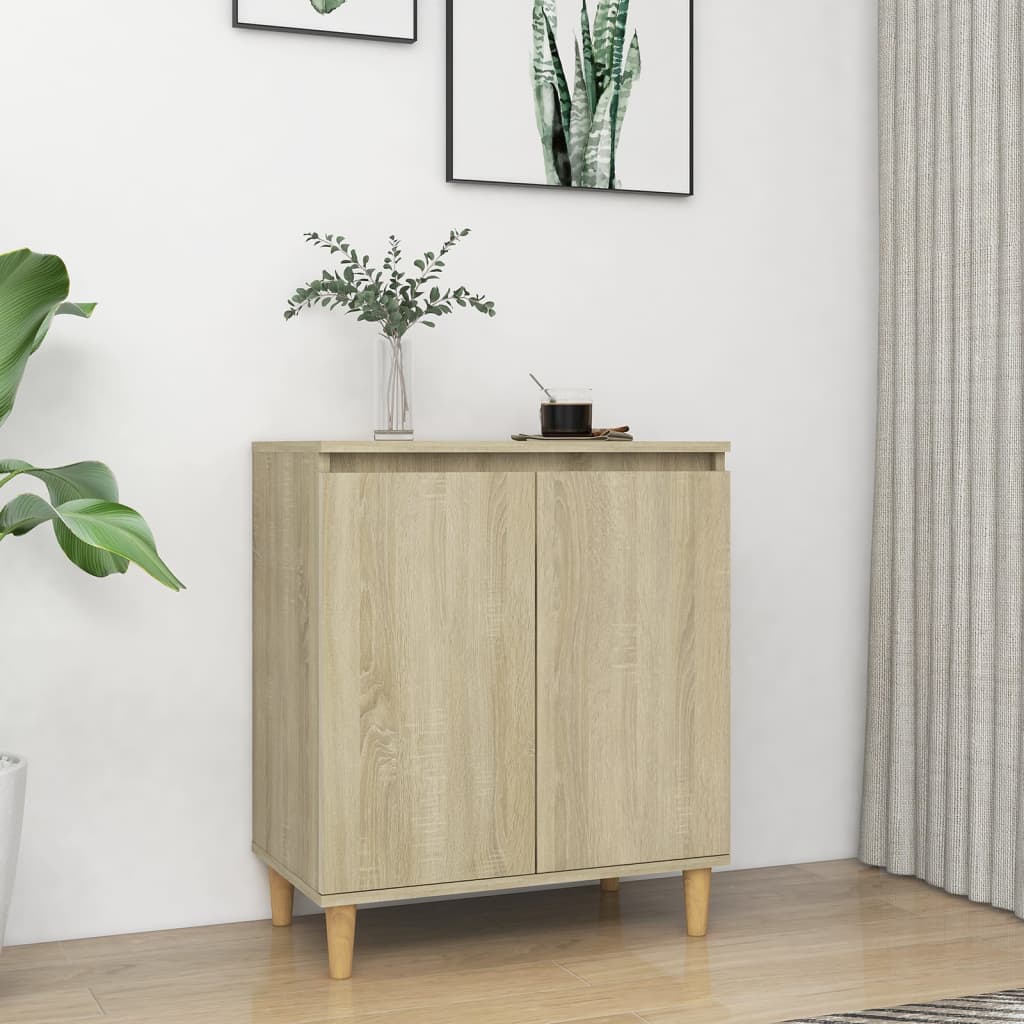 Skjenk med ben i heltre sonoma eik 60x35x70 cm konstruert tre