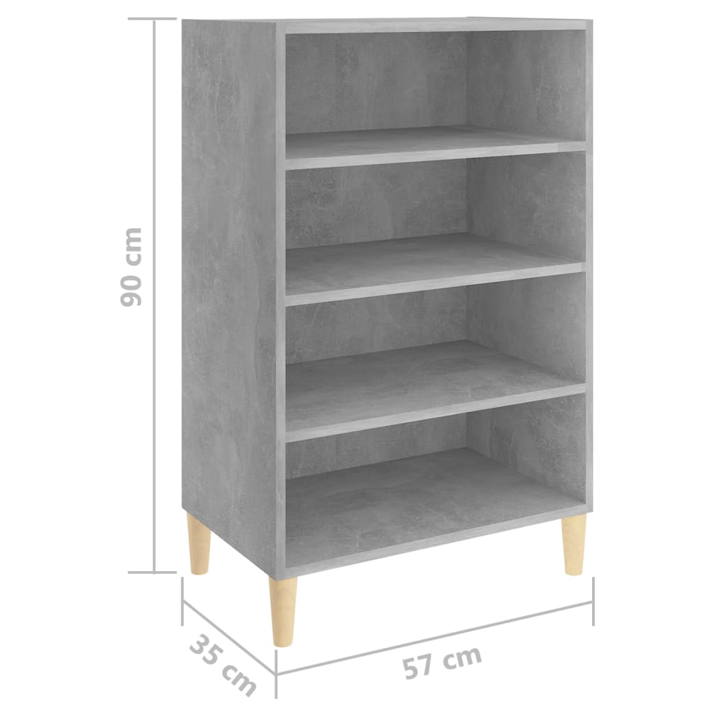 Skjenk betonggrå 57x35x90 cm konstruert tre