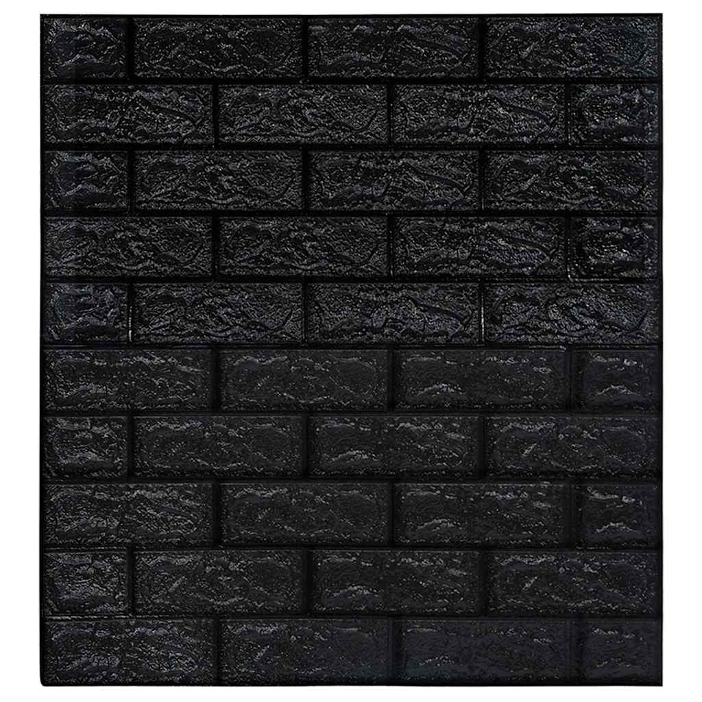 3D-tapet murstein selvklebende 10 stk svart