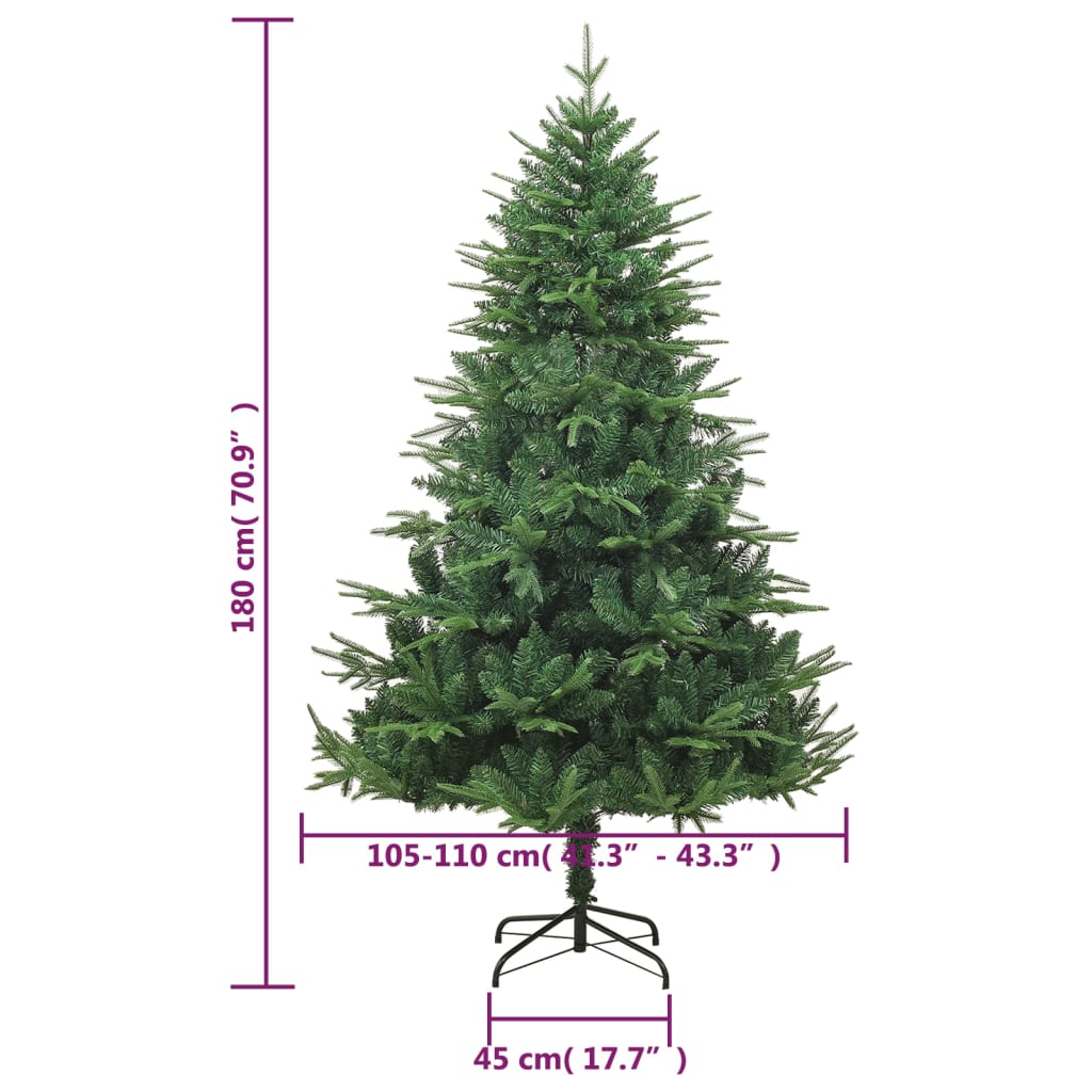 Kunstig juletre grønn 180 cm PVC og PE vidaXL