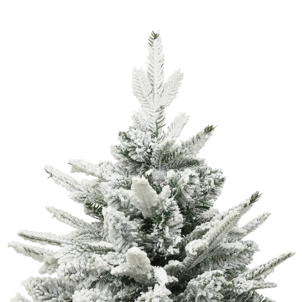 Kunstig juletre med flokket snø grønn 240 cm PVC og PE