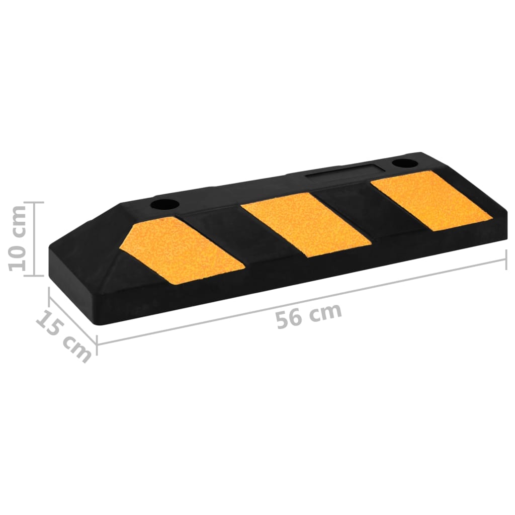 Reflekterende parkeringsklosser 2 stk 56x15x10 cm gummi