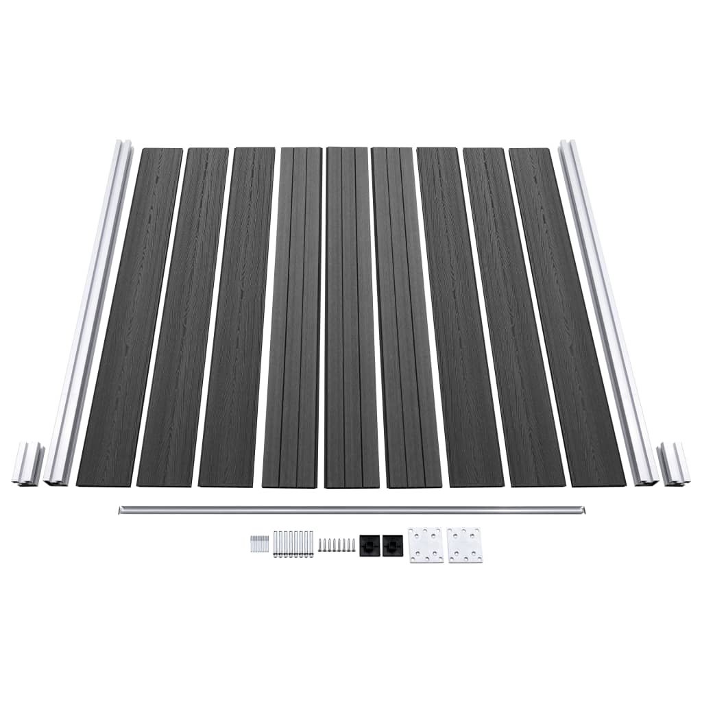 Gjerdepanelsett WPC 526x186 cm svart