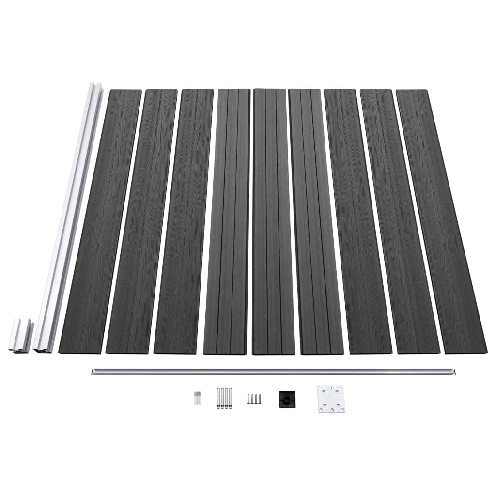 Gjerdepanelsett WPC 526x186 cm svart