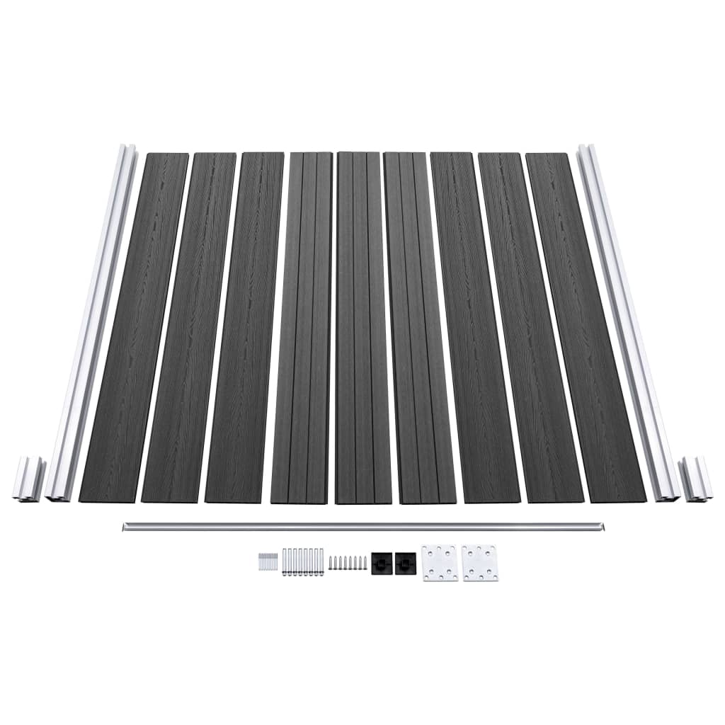 Gjerdepanelsett WPC 699x186 cm svart