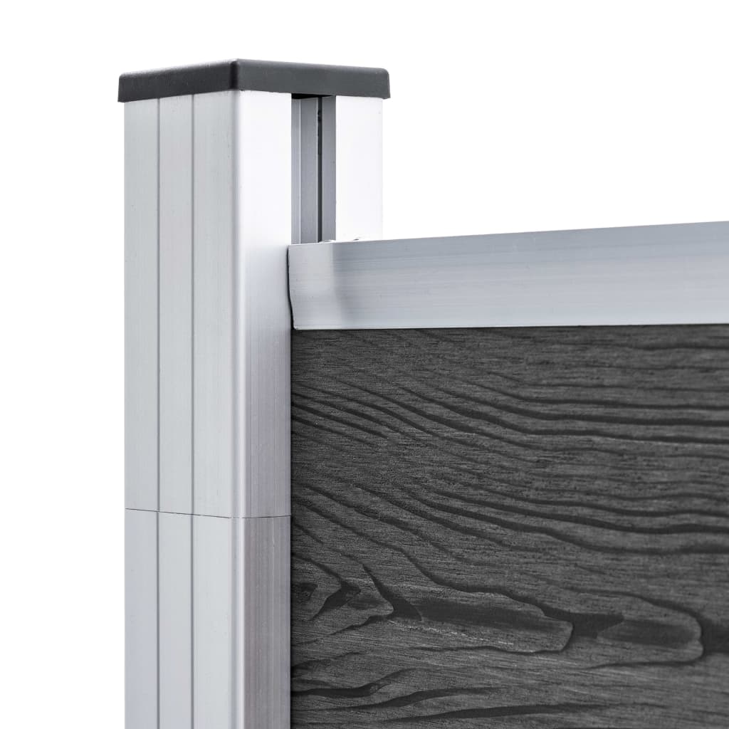 Gjerdepanelsett WPC 1218x186 cm svart