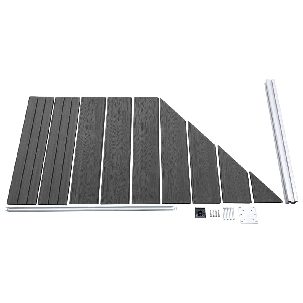 Gjerdepanelsett WPC 1311x(105-186) cm svart