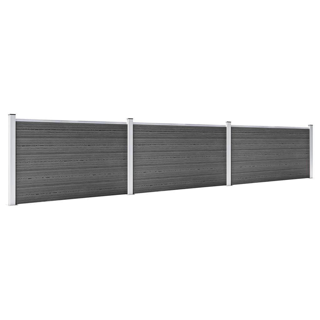Gjerdepanelsett WPC 526x105 cm svart vidaXL