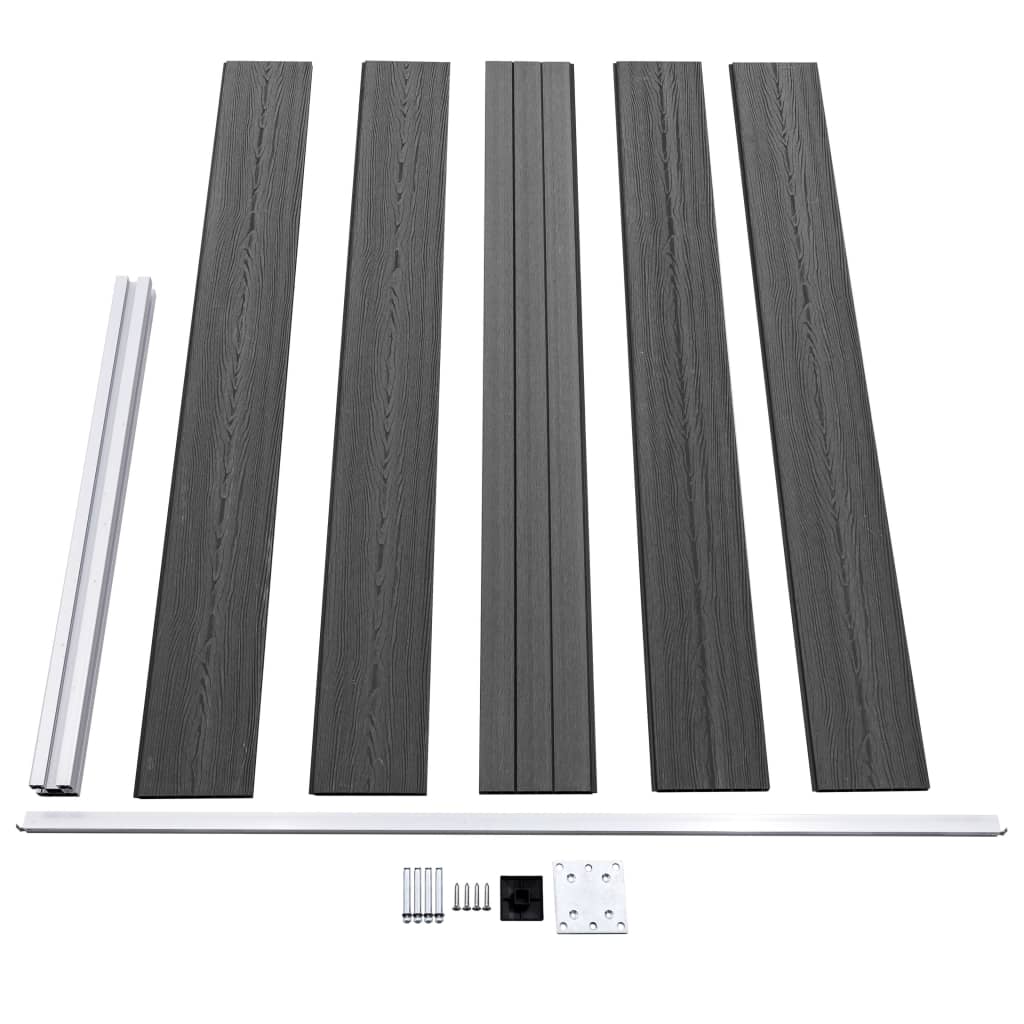Gjerdepanelsett WPC 526x105 cm svart vidaXL
