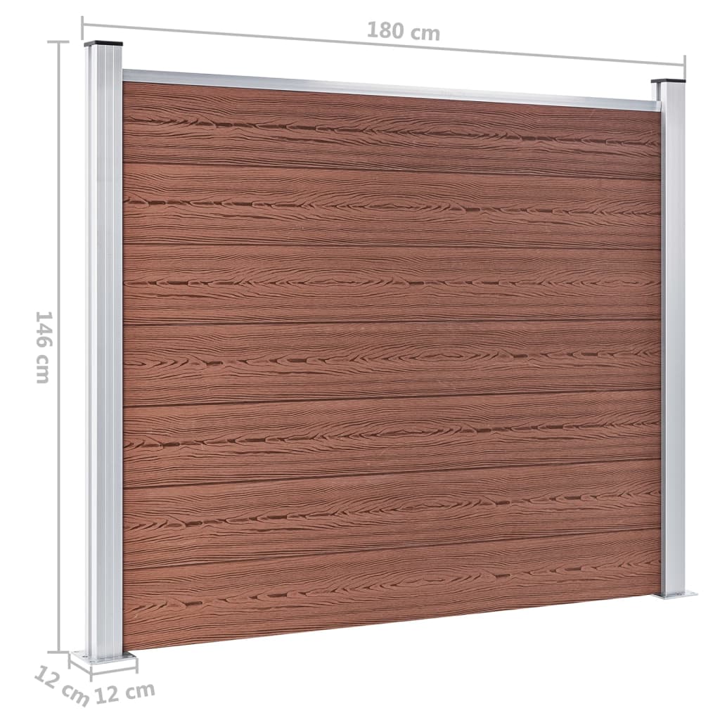 Gjerdepanelsett WPC 526x146 cm brun