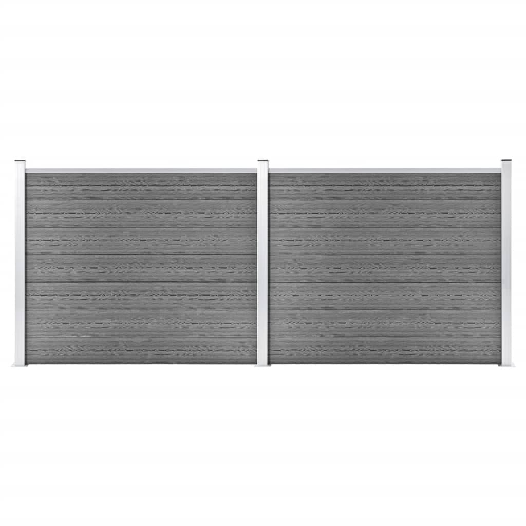 Gjerdepanelsett WPC 353x146 cm grå