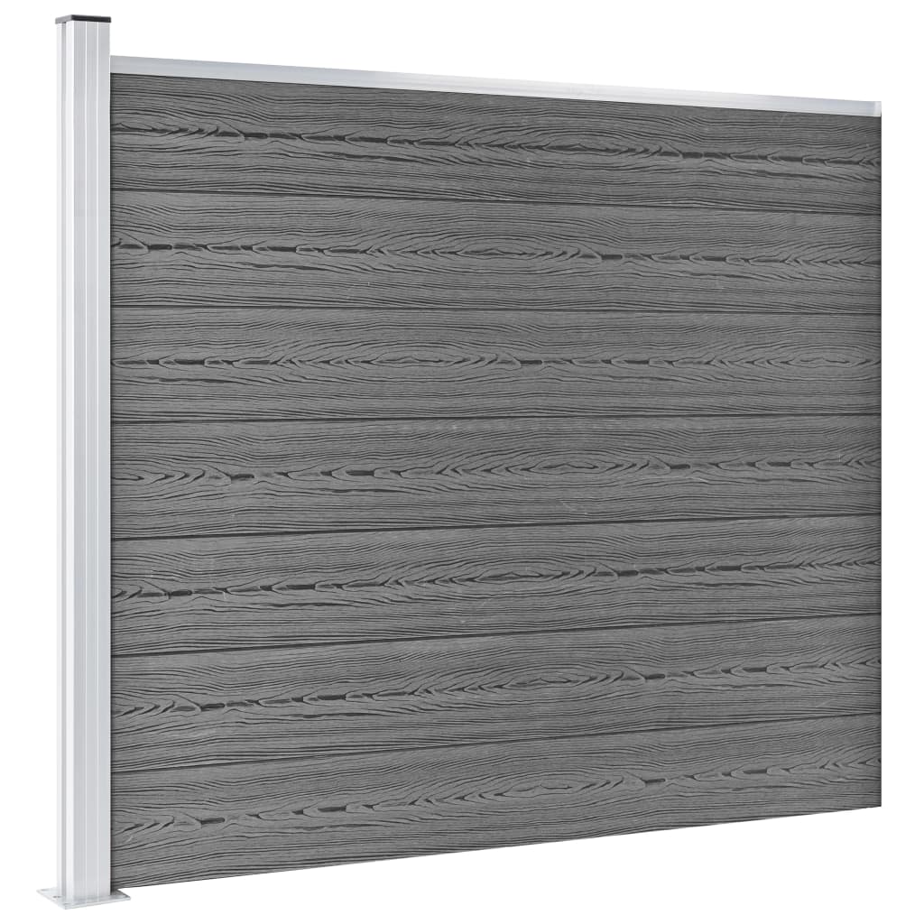 Gjerdepanelsett WPC 353x146 cm grå