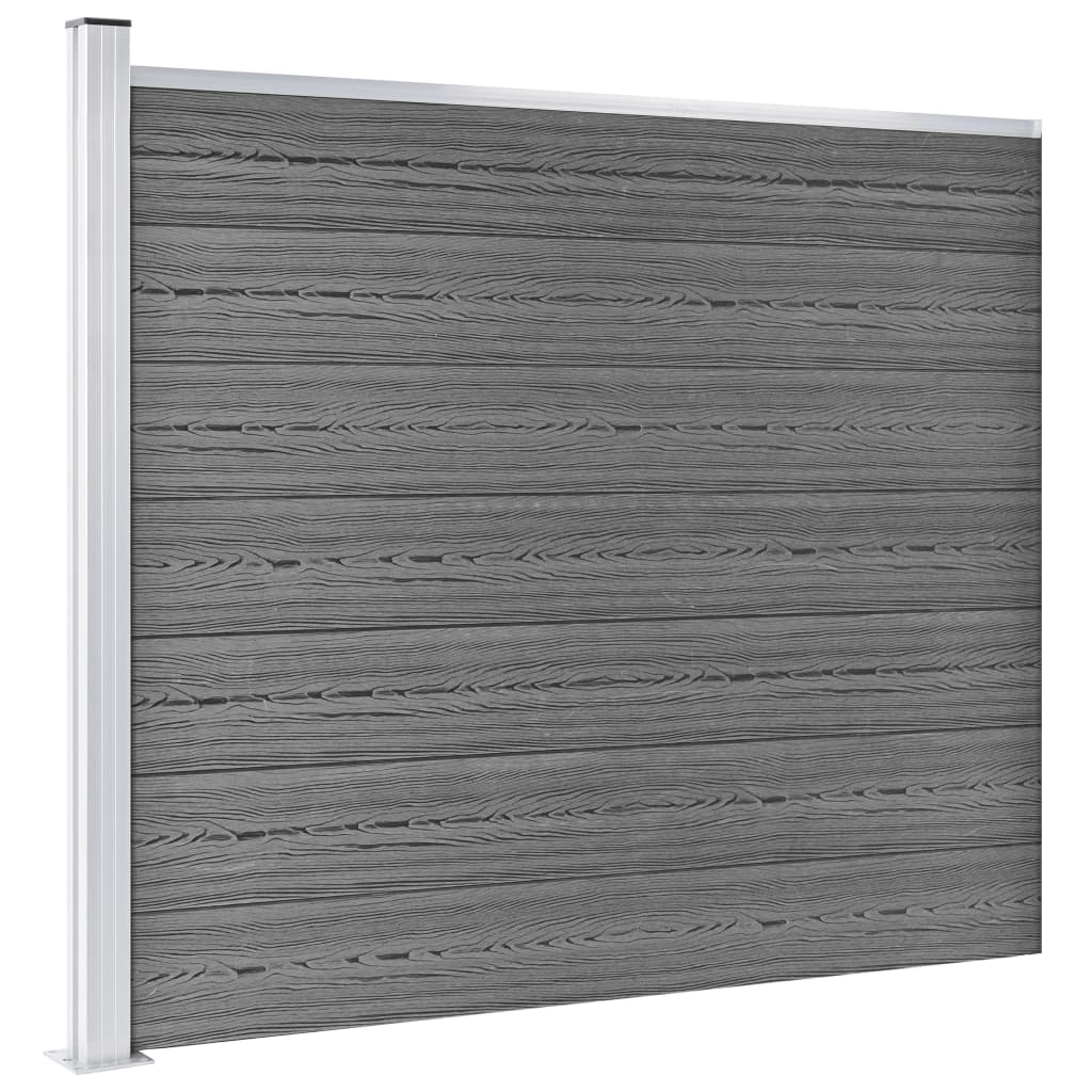 Gjerdepanelsett WPC 699x146 cm grå