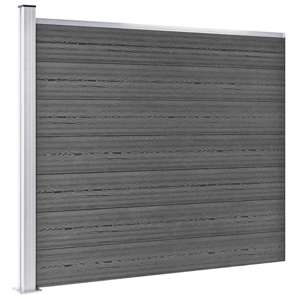 Gjerdepanelsett WPC 353x146 cm svart vidaXL