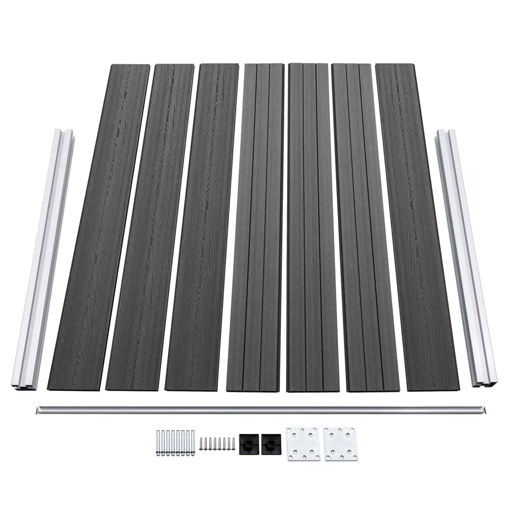 Gjerdepanelsett WPC 353x146 cm svart vidaXL