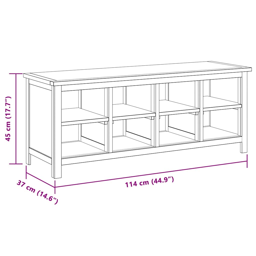 Skostativ 114x37x45 cm heltre eik