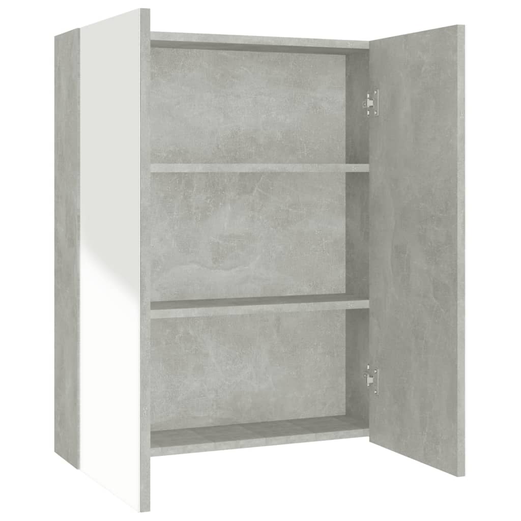 Speilskap til bad 60x15x75 cm MDF betonggrå