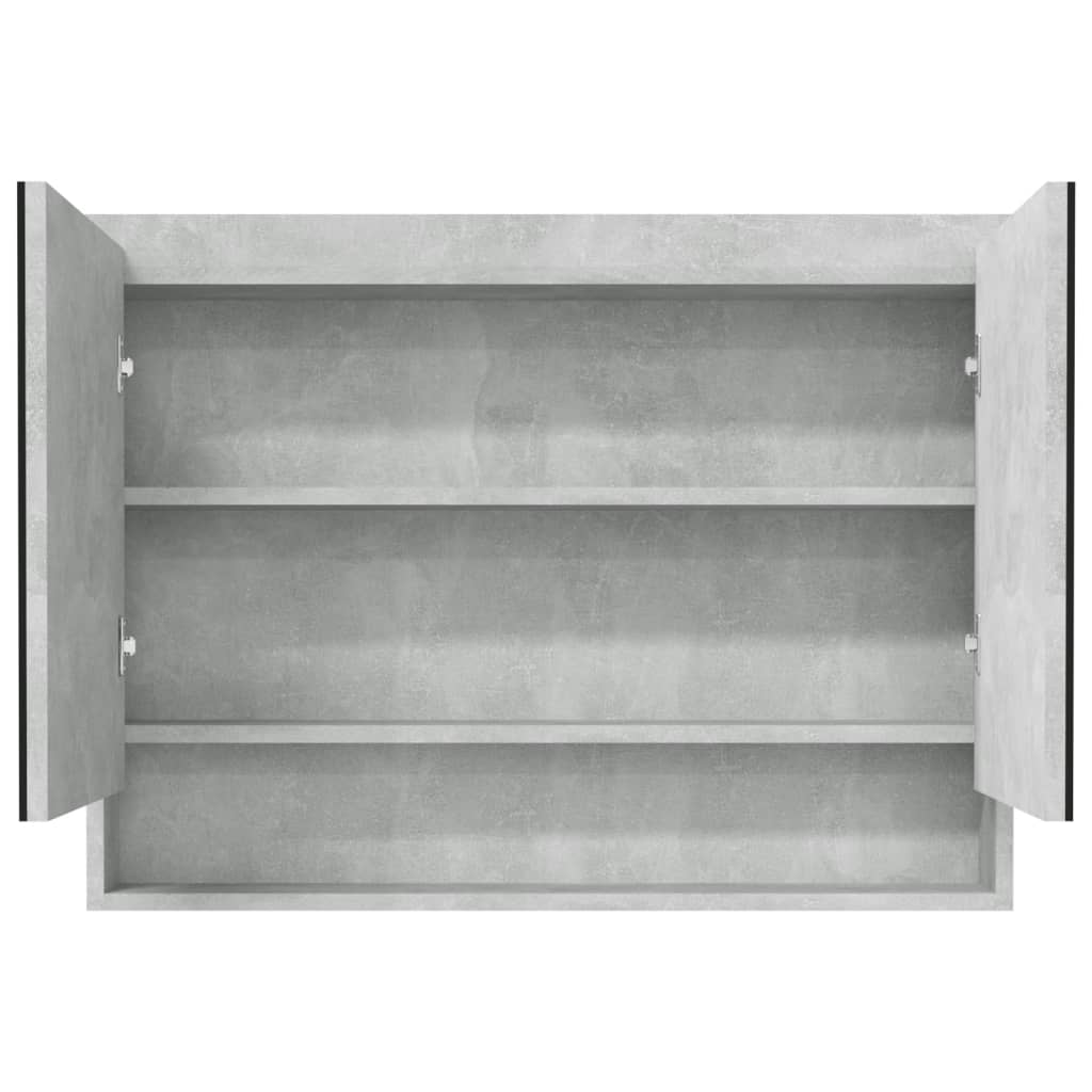 Speilskap til bad 80x15x60 cm MDF betonggrå
