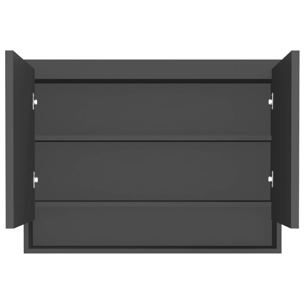 Speilskap til bad 80x15x60 cm MDF antrasitt