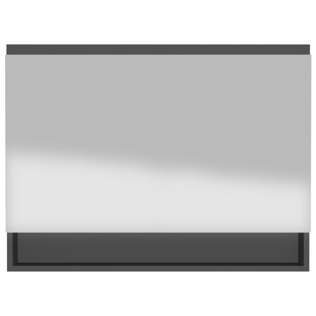 Speilskap til bad 80x15x60 cm MDF antrasitt