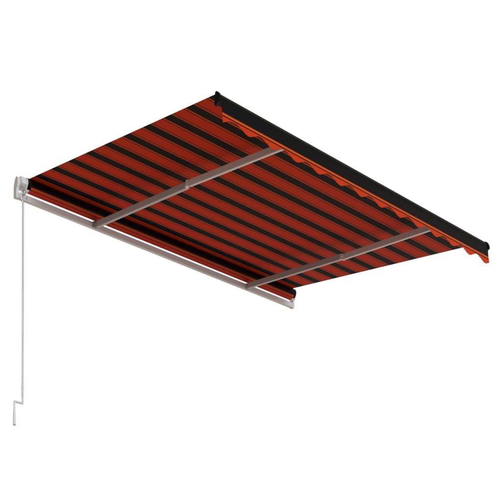 Automatisk uttrekkbar markise 300x250 cm oransje og brun
