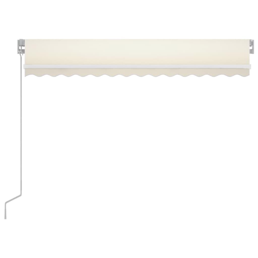 Manuell uttrekkbar markise med LED 350x250 cm kremhvit vidaXL