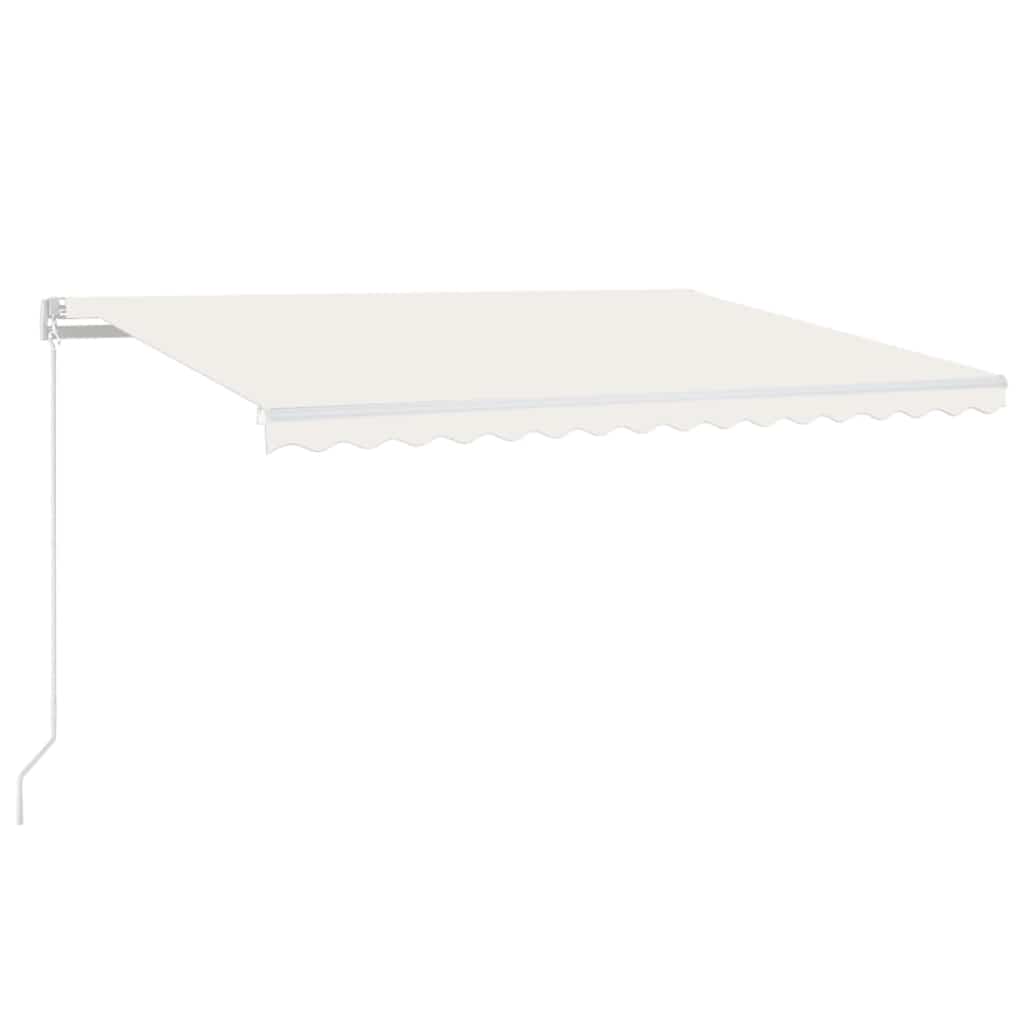 Automatisk markise med vindsensor og LED 450x300 cm kremhvit