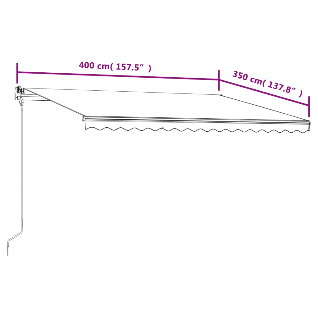 Automatisk uttrekkbar markise 400x350 cm antrasitt vidaXL