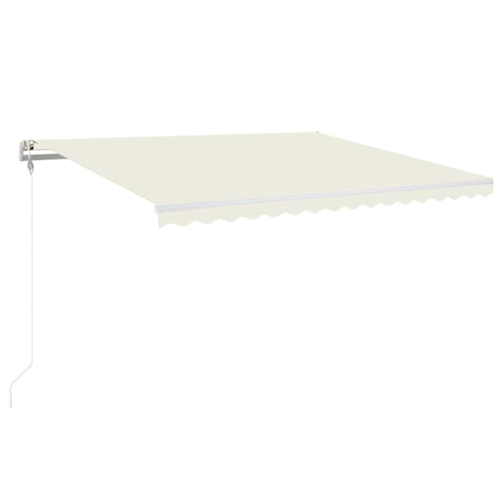 Automatisk markise med vindsensor og LED 400x350 cm kremhvit vidaXL