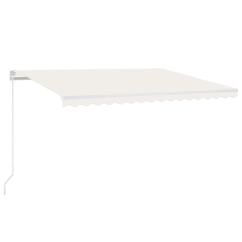 Manuell uttrekkbar markise 450x350 cm kremhvit vidaXL