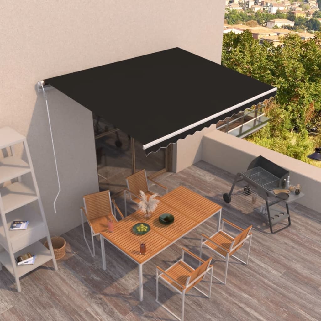 Automatisk uttrekkbar markise 450x350 cm antrasitt vidaXL