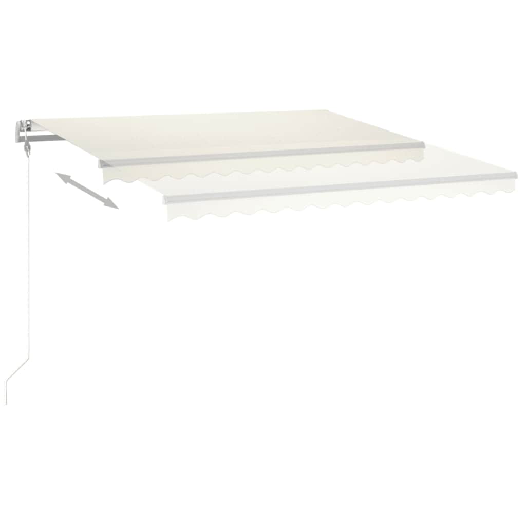 Automatisk markise med vindsensor og LED 450x350 cm kremhvit vidaXL