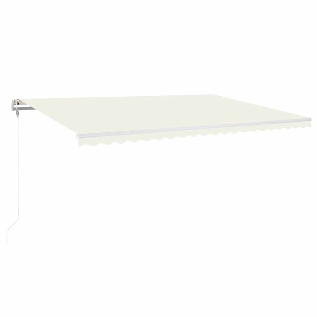 Automatisk markise med vindsensor og LED 500x350 cm kremhvit