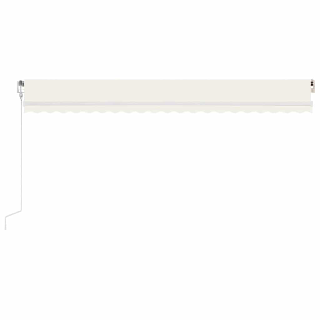 Automatisk markise med vindsensor og LED 500x350 cm kremhvit