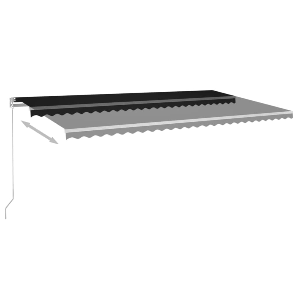 Manuell uttrekkbar markise 600x350 cm antrasitt vidaXL