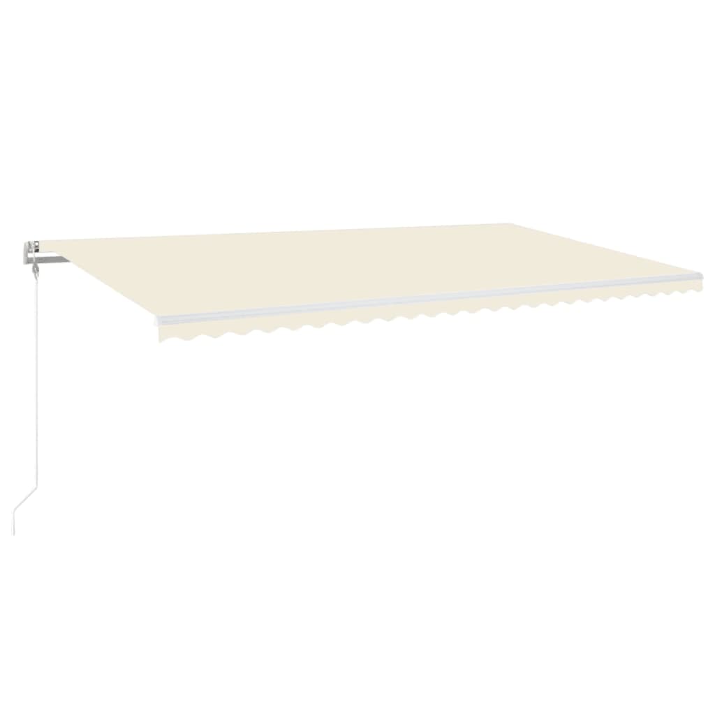 Automatisk markise med vindsensor og LED 600x350 cm kremhvit vidaXL