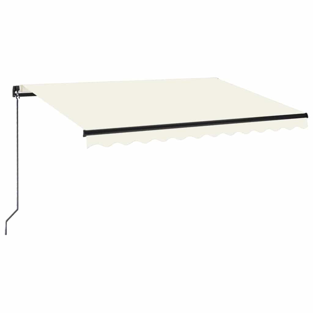 Manuell uttrekkbar markise 350x250 cm kremhvit vidaXL