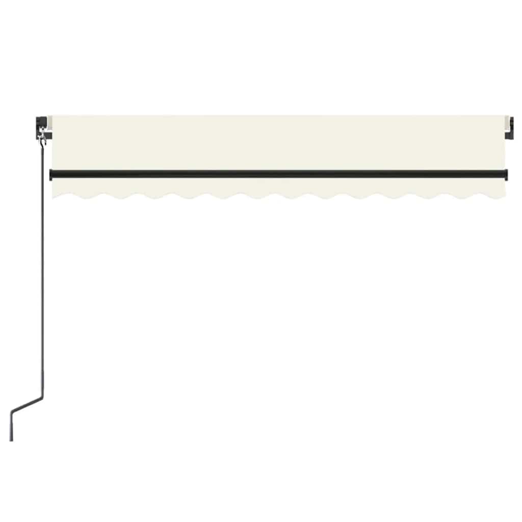 Manuell uttrekkbar markise 350x250 cm kremhvit vidaXL