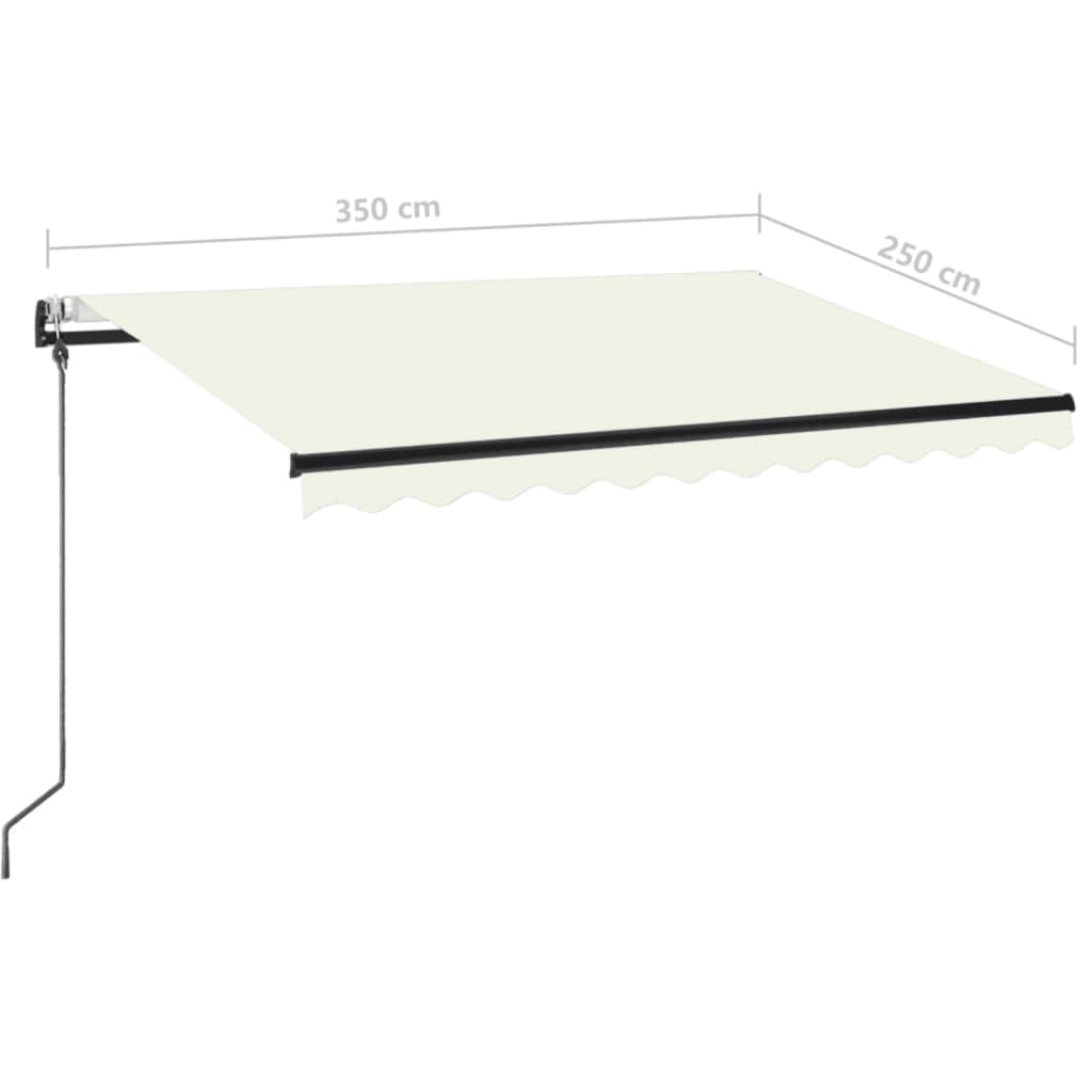 Automatisk uttrekkbar markise 350x250 cm kremhvit vidaXL
