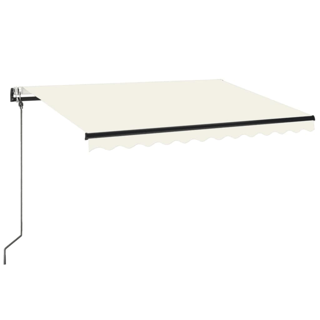 Automatisk markise med LED og vindsensor 350x250 cm kremhvit vidaXL