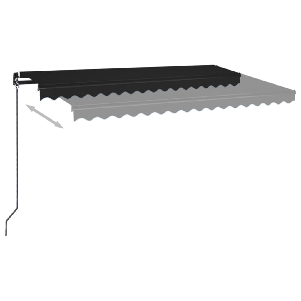 Manuell uttrekkbar markise 400x350 cm antrasitt vidaXL