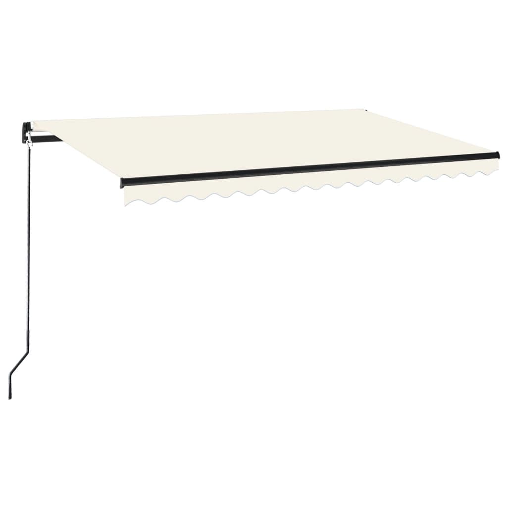 Manuell uttrekkbar markise 450x350 cm kremhvit vidaXL