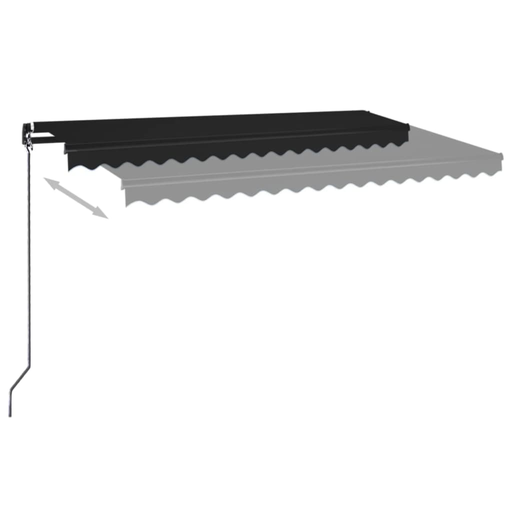 Manuell uttrekkbar markise 450x350 cm antrasitt vidaXL