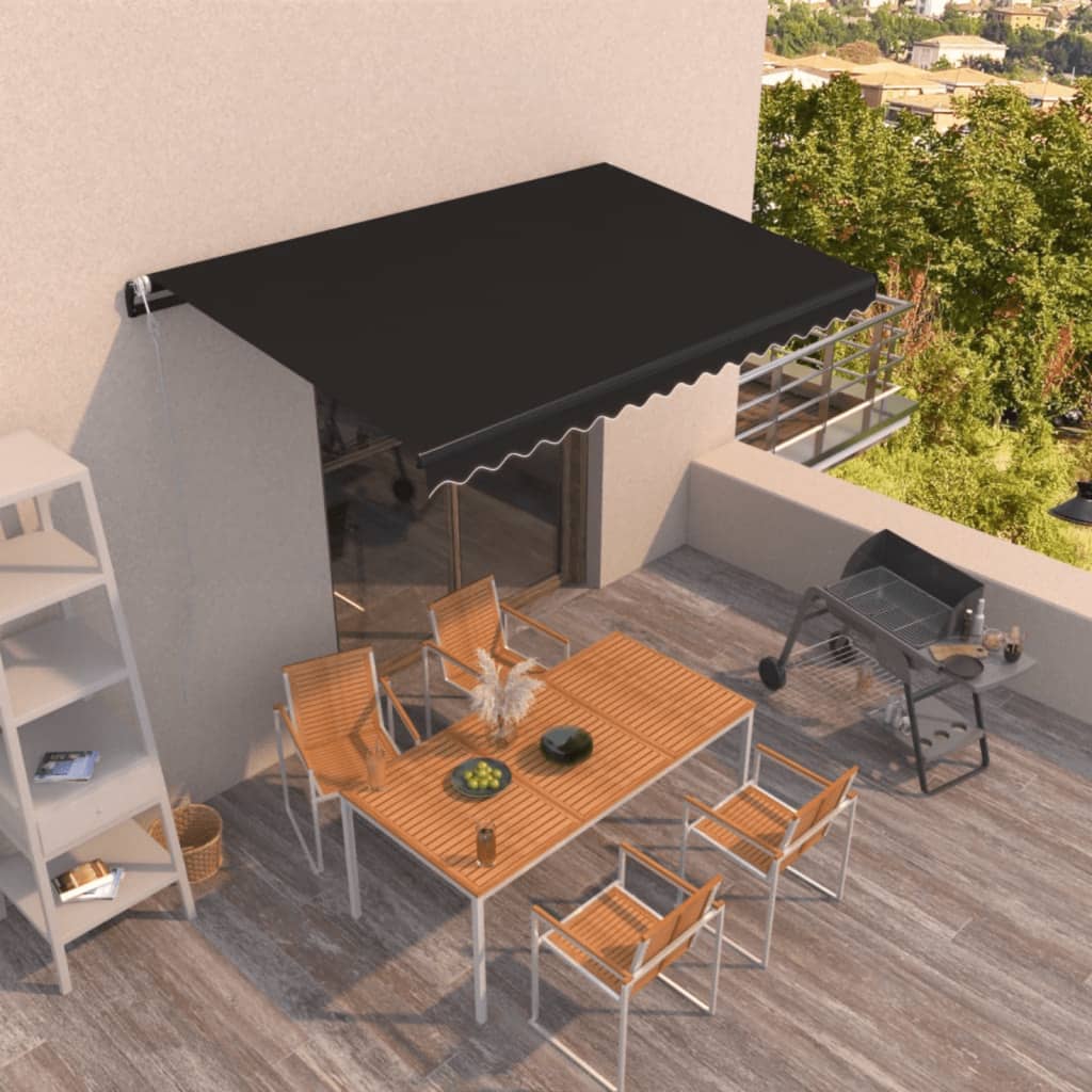 Automatisk uttrekkbar markise 450x350 cm antrasitt vidaXL