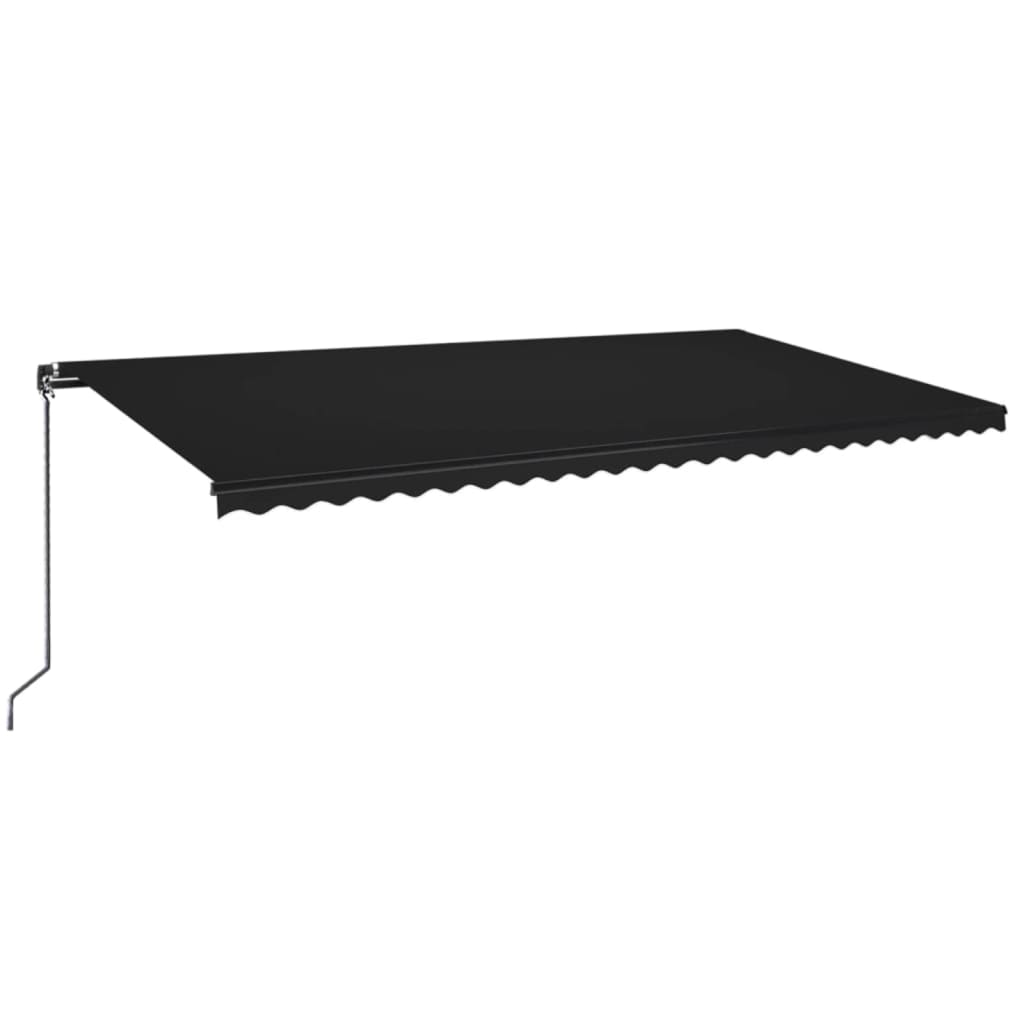 Manuell uttrekkbar markise med LED 600x350 cm antrasitt vidaXL